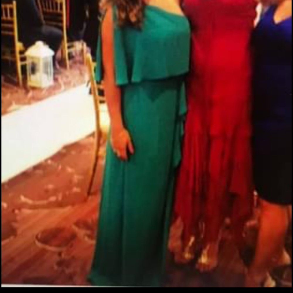 BCBG long dress sz 4 bluish/green